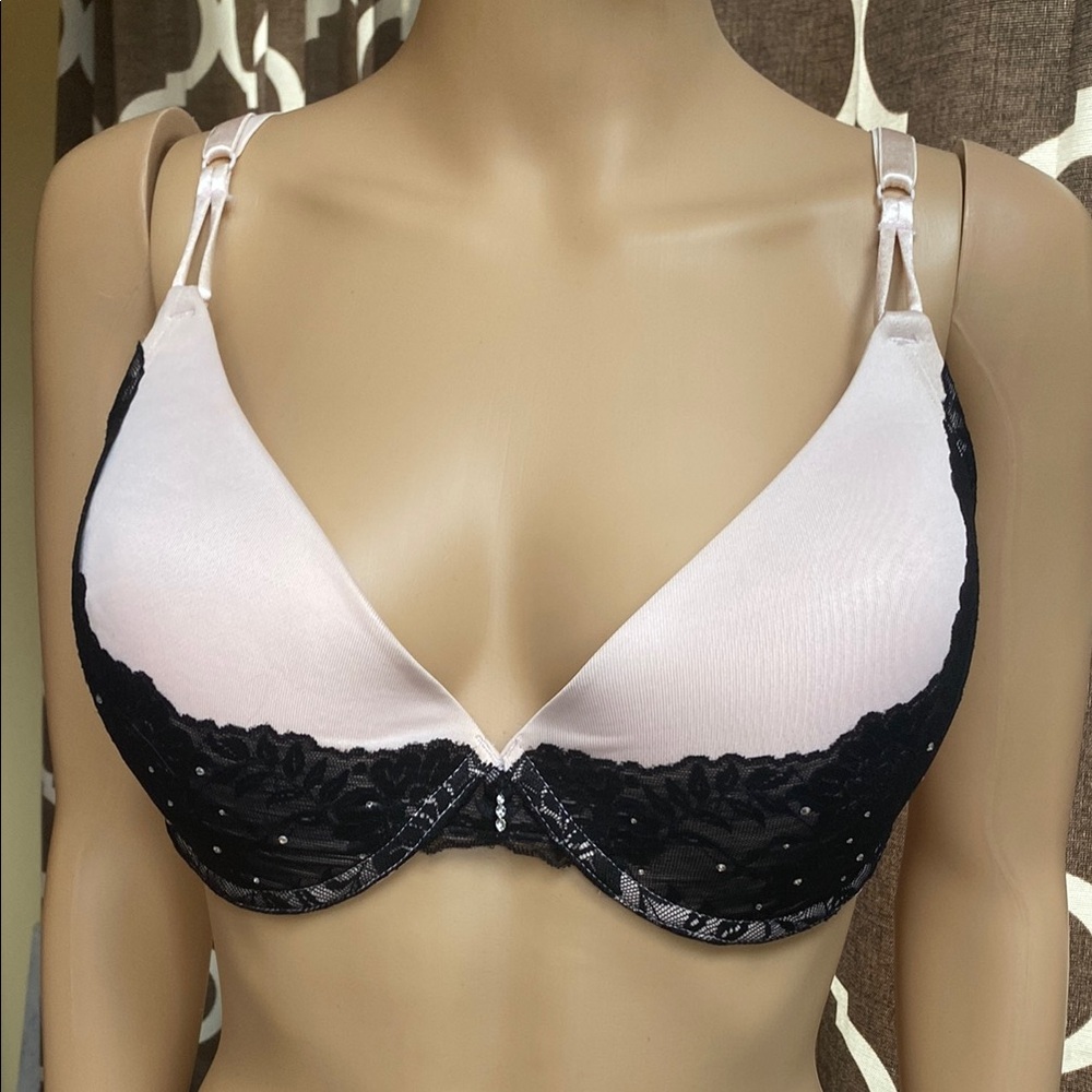 Elegant Black and White Lace Bra